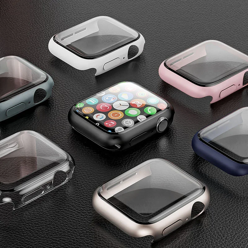Tempered Glass+cover For Apple - Smartwatch Band Accessories 评论和价格