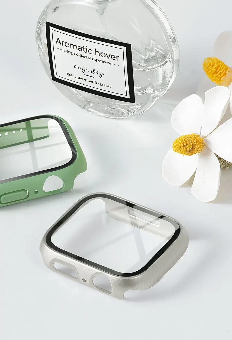 Tempered Glass+cover For Apple - Smartwatch Band Accessories 评论和价格