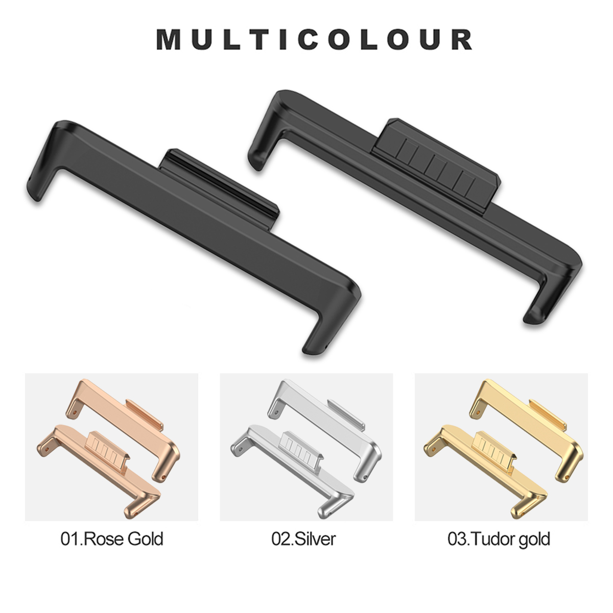 1Pair 12/14/18/20/22mm Metal C - Watch Band Connector 评论和价格
