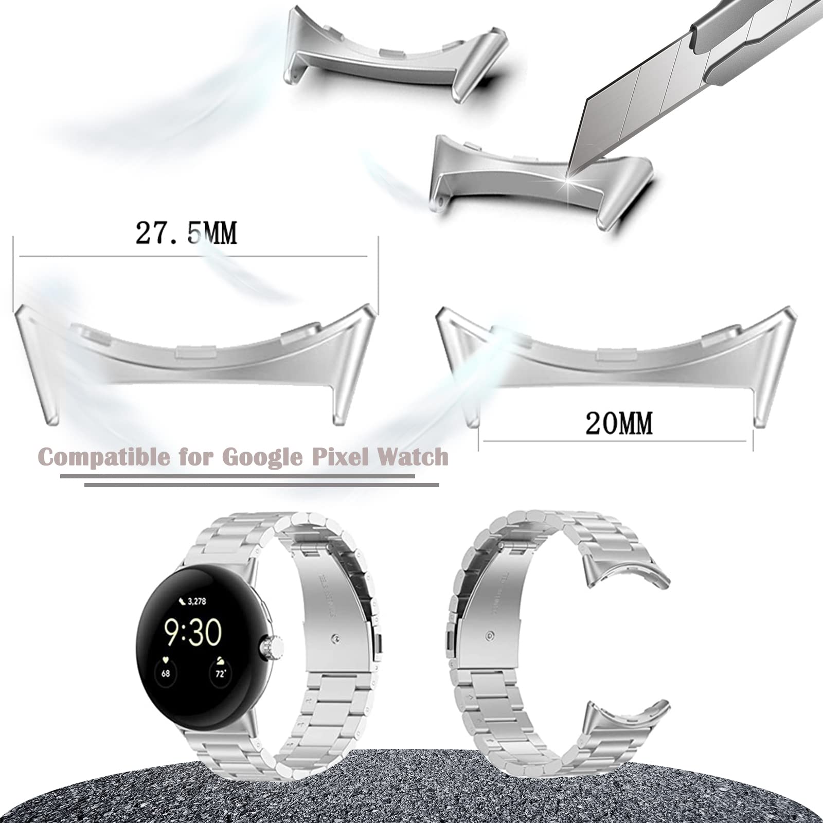 1/2 pair Metal Connector For G - Watch Band Connector 评论和价格