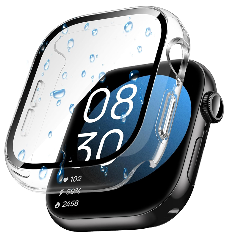 Glass+Case For Apple Watch 44m - Smartwatch Band Accessories 评论和价格
