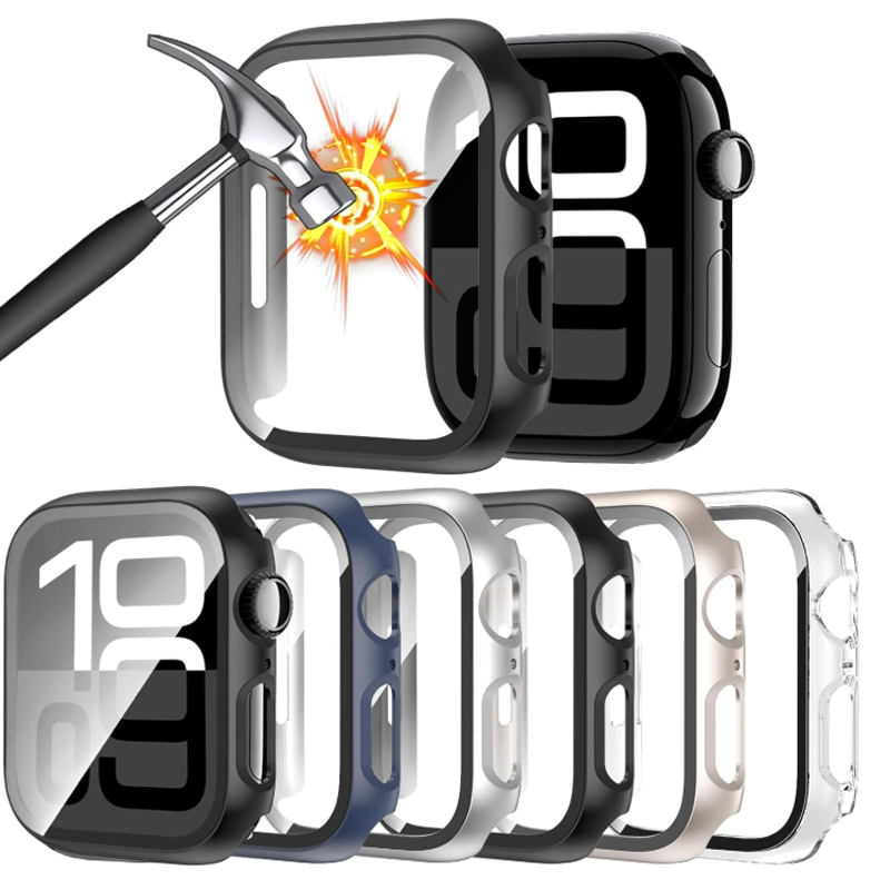 Glass+Case For Apple Watch 44m - Smartwatch Band Accessories 评论和价格