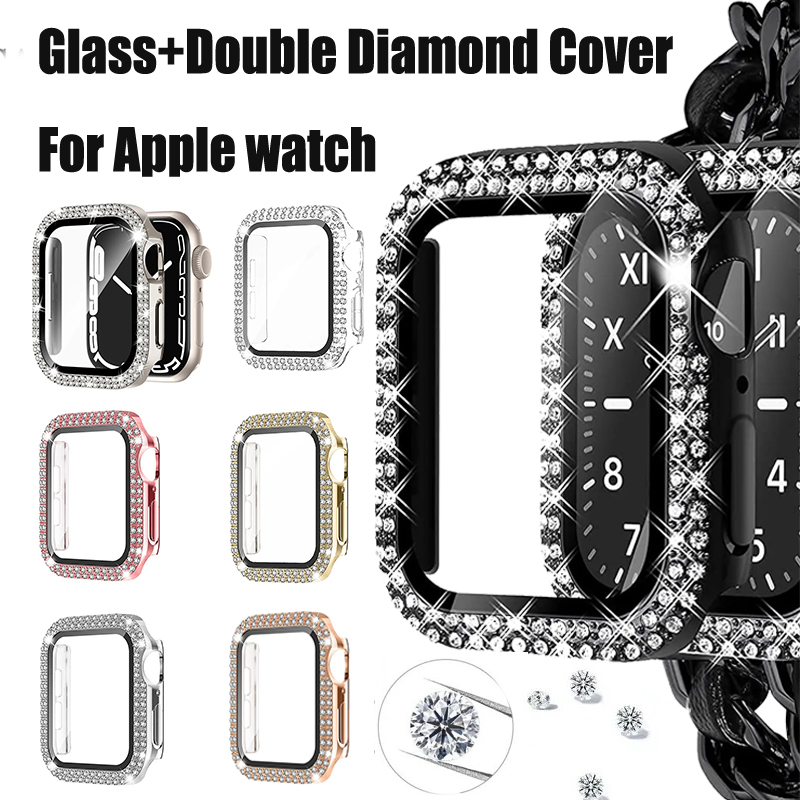 Glass+Diamond Cover For Apple  - Smartwatch Band Accessories 评论和价格