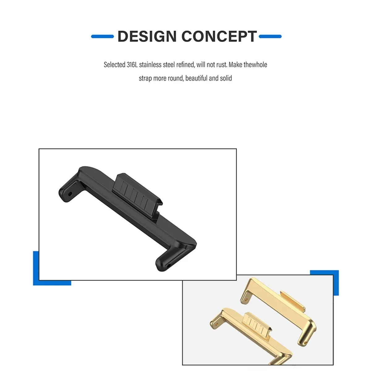 20mm 22mm 1Pair Adapter for Hu - Watch Band Connector 评论和价格