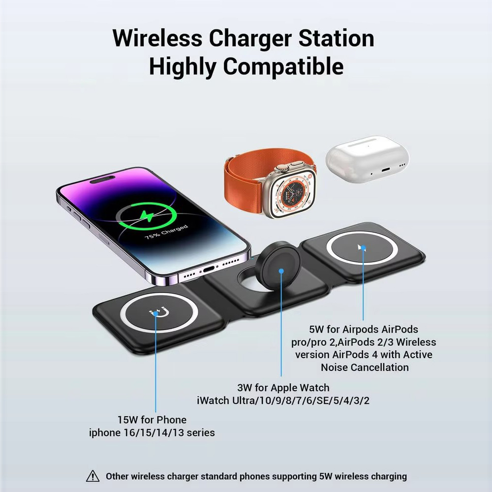 3-in-1 Magnetic Folding Wirele - Smartwatch Ac 评论和价格