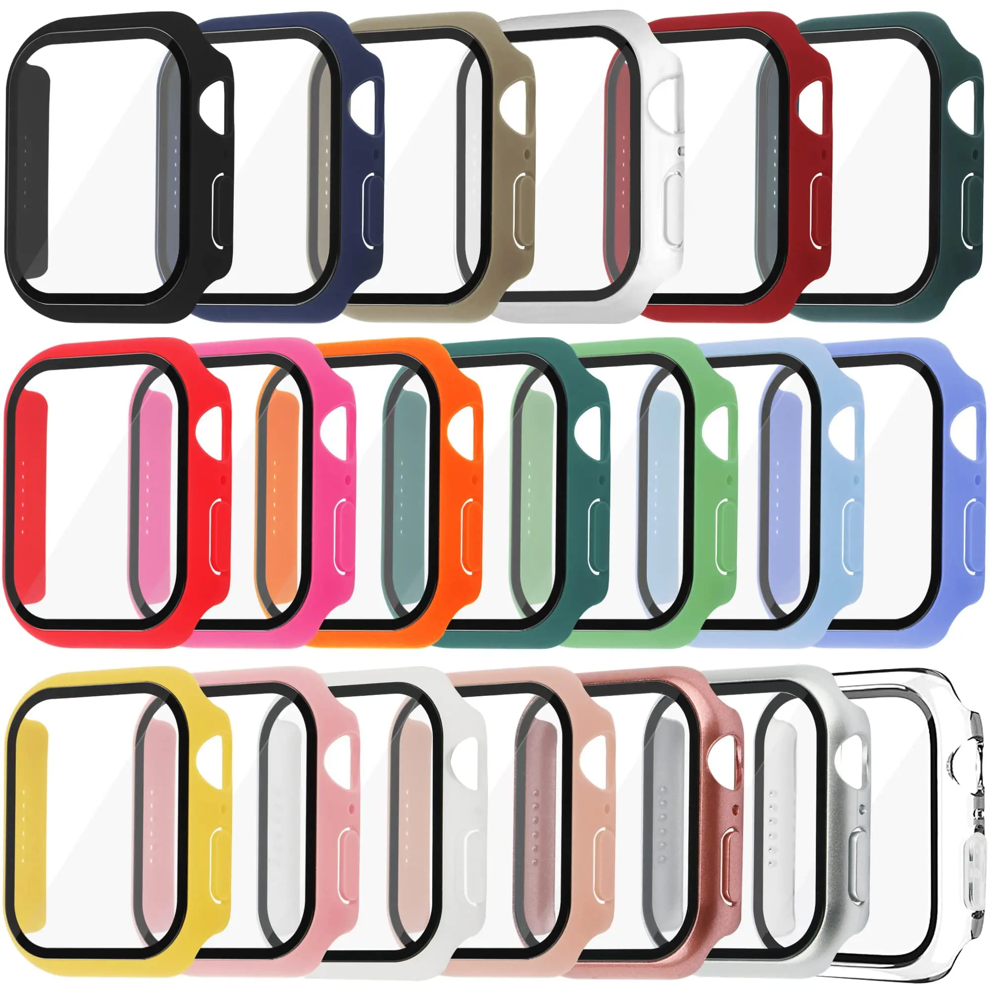 Tempered Glass+Cover For Apple - Smartwatch Band Accessories 评论和价格