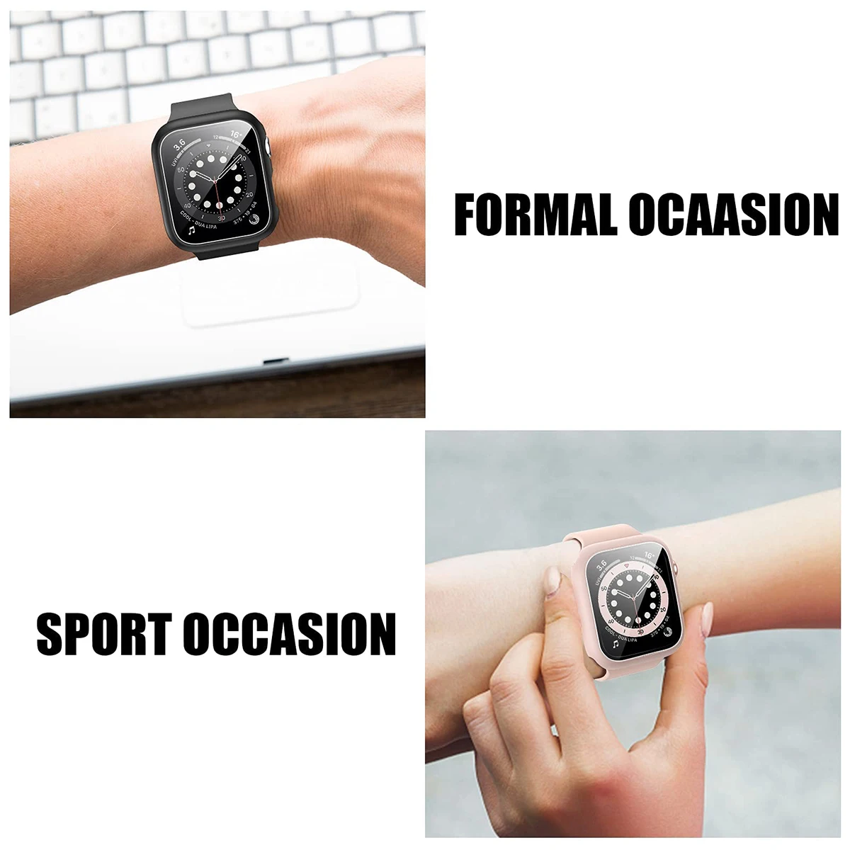 Tempered Glass+Cover For Apple - Smartwatch Band Accessories 评论和价格