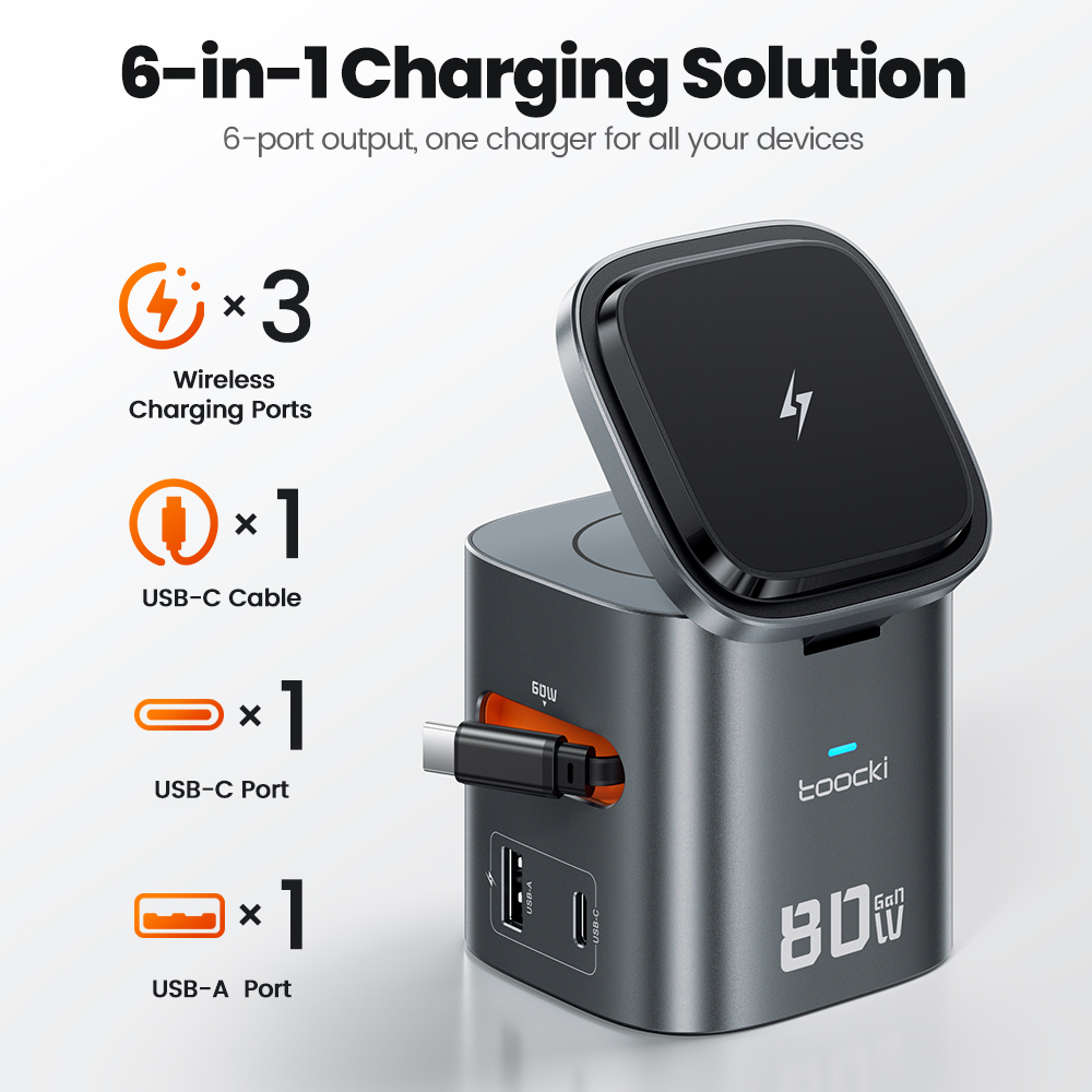 Toocki 80W 6-in-1 GaN Charging - Smartwatch Ac 评论和价格