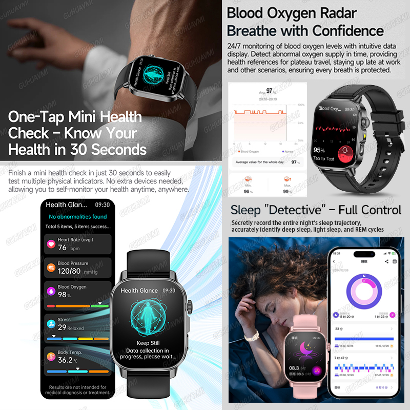 GUHUAVMI 2026 New Precise Heal - Android Smartwatch Accessories 评论和价格