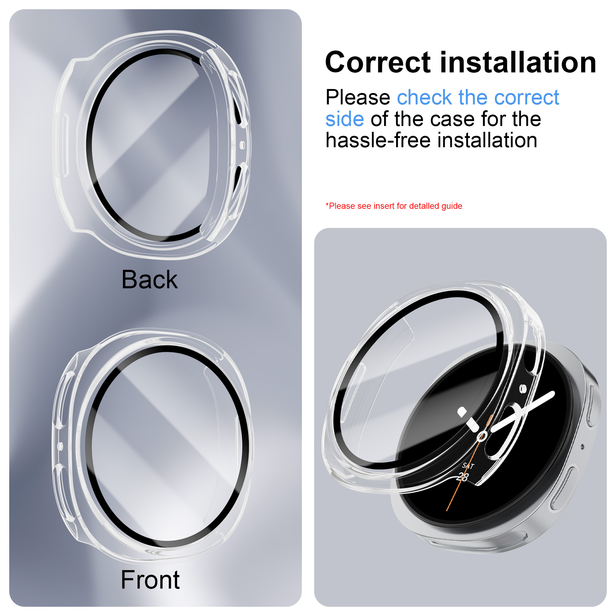 Tempered Glass+PC Case For Sam - Smartwatch Band Accessories 评论和价格